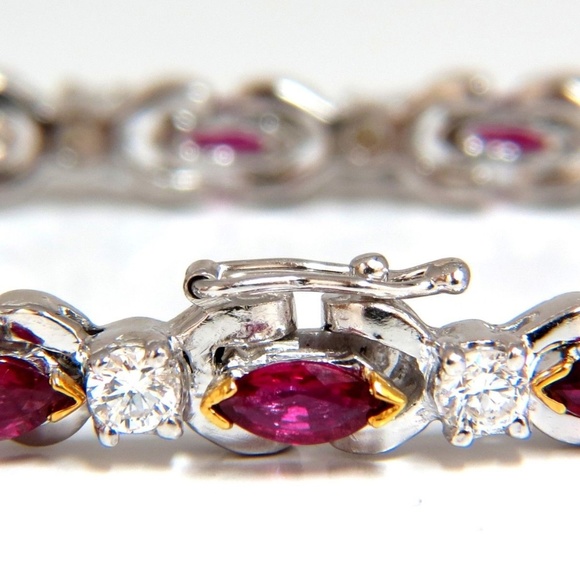 7.34ct natural ruby diamonds bracelet regency deco 14kt  3.50ct Nautral Ruby & 2.50ct Diamonds bracelet 14k